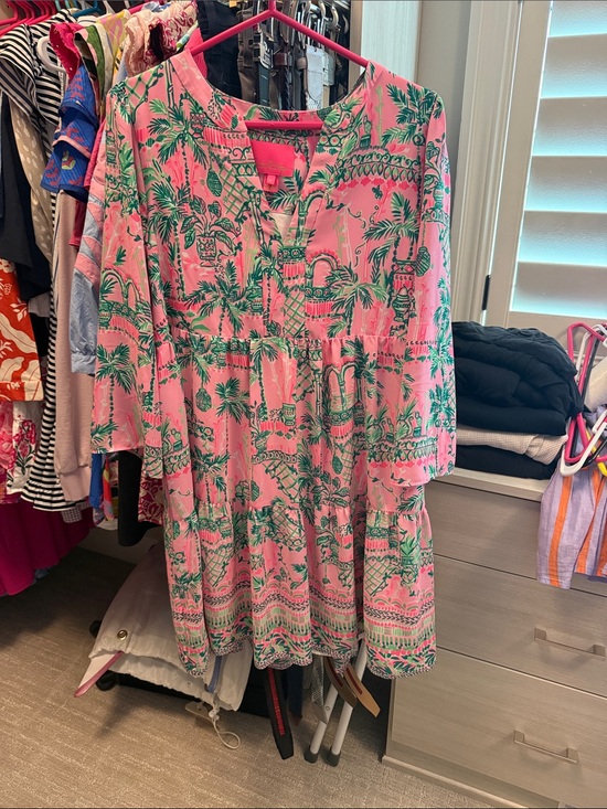 Lilly Pulitzer Dresses & Skirts - Lilly Pulitzer Pink Tropical Print Tunic Dress